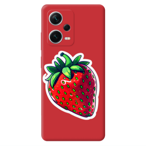 Xiaomi Poco X5 strawberry Red Colored Silicone TPU Θήκη