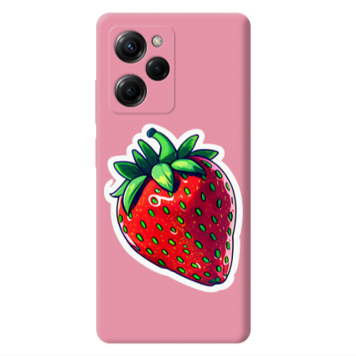 Xiaomi Poco X5 Pro strawberry Pink Colored Silicone TPU Θήκη