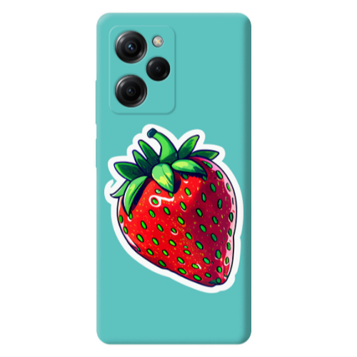 Xiaomi Poco X5 Pro strawberry Turquoise Colored Silicone TPU Θήκη
