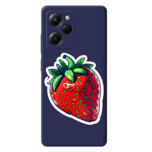 Xiaomi Poco X5 Pro strawberry Dark blue Colored Silicone TPU Θήκη