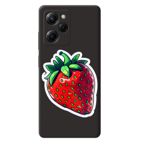 Xiaomi Poco X5 Pro strawberry Black Colored Silicone TPU Θήκη