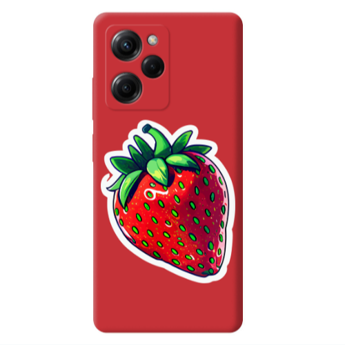Xiaomi Poco X5 Pro strawberry Red Colored Silicone TPU Θήκη