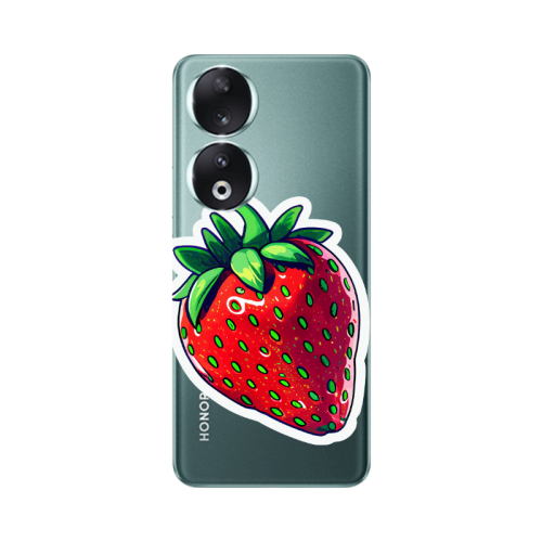 Honor 90 5G strawberry Transparent Silicone TPU Θήκη