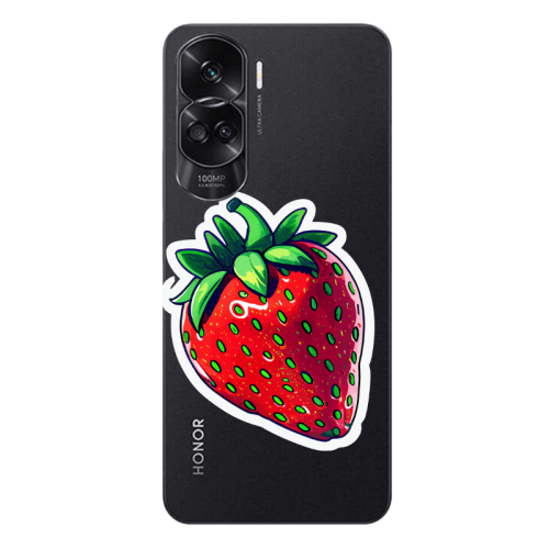 Honor 90 Lite 5G strawberry Transparent Silicone TPU Θήκη