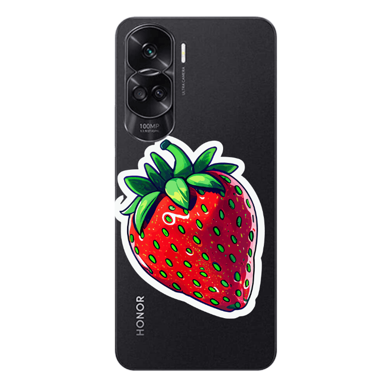 Honor 90 Lite 5G strawberry Transparent Silicone TPU Θήκη
