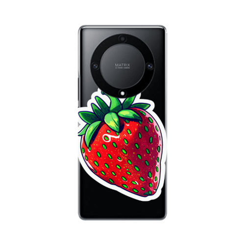 Honor Magic5 Lite 5G strawberry Transparent Silicone TPU Θήκη