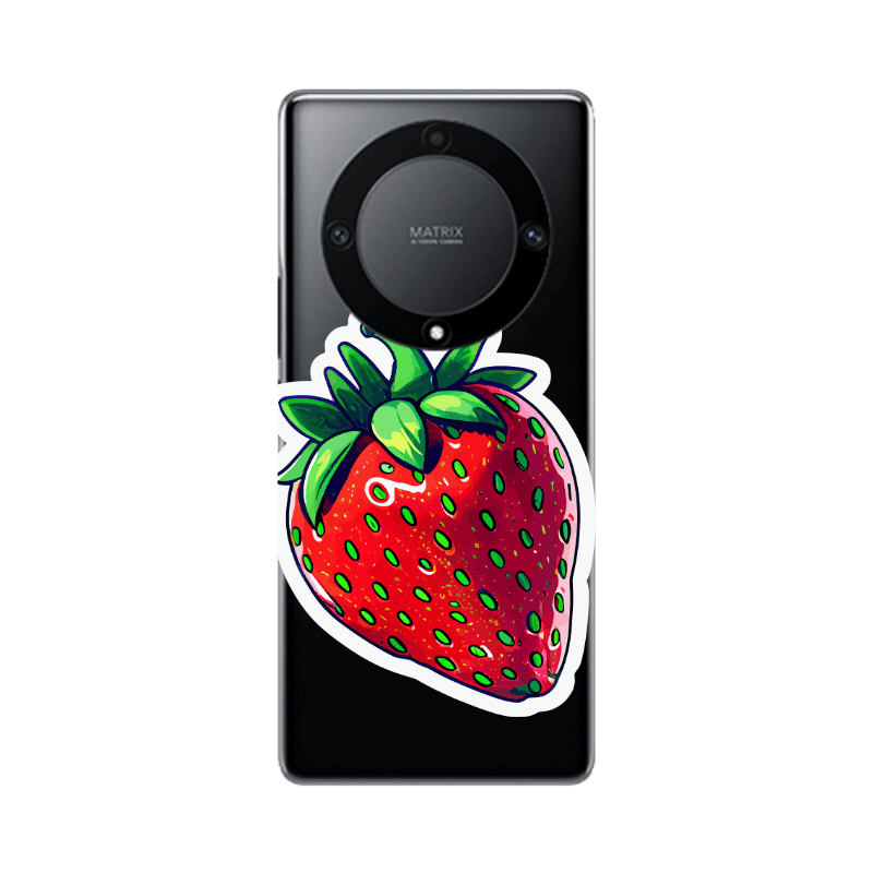 Honor Magic5 Lite 5G strawberry Transparent Silicone TPU Θήκη
