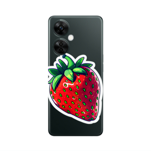 Oneplus Nord CE 3 Lite 5G strawberry Transparent Silicone TPU Θήκη