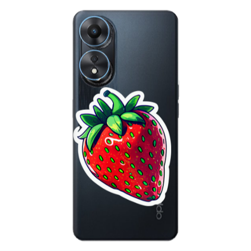 Oppo A 98 strawberry Transparent Silicone TPU Θήκη