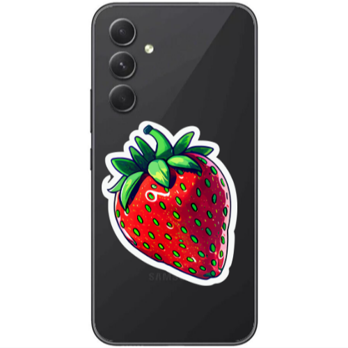 Samsung Galaxy A25 strawberry Transparent Silicone TPU Θήκη