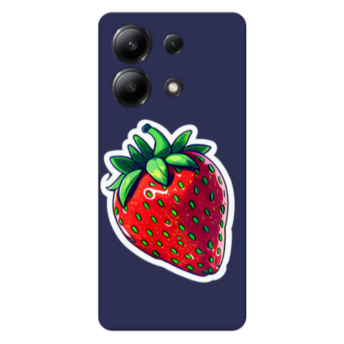 Xiaomi Redmi Note 13 4G strawberry Dark blue Colored Silicone TPU Θήκη
