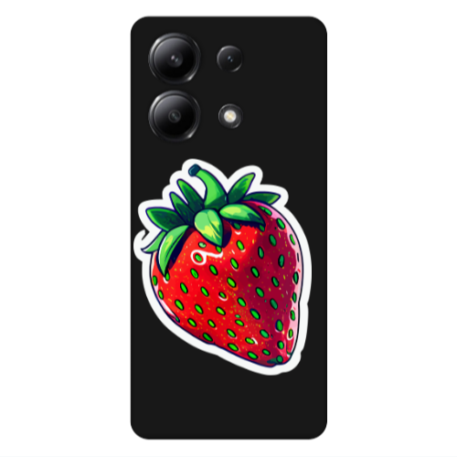 Xiaomi Redmi Note 13 4G strawberry Black Colored Silicone TPU Θήκη