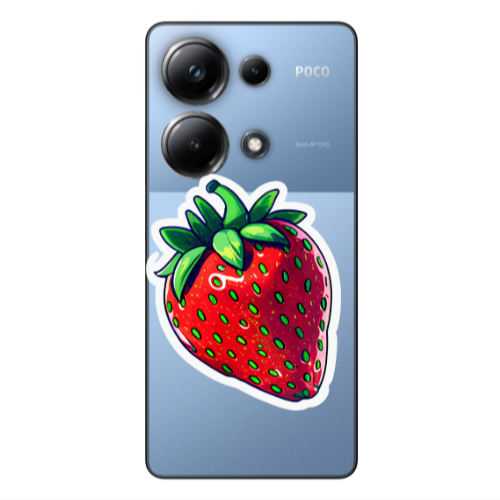 Xiaomi Poco M6 Pro 4G strawberry Transparent Silicone TPU Θήκη