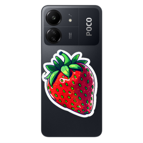 Xiaomi Poco C65 strawberry Transparent Silicone TPU Θήκη
