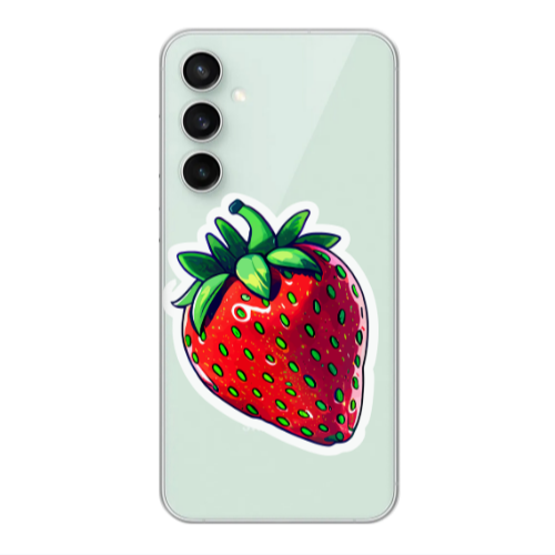 Samsung S24 strawberry Transparent Silicone TPU Θήκη