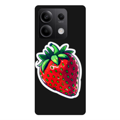Xiaomi Redmi Note 13Pro 5G strawberry Black Colored Silicone TPU Θήκη
