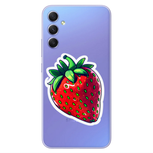 Samsung A25 strawberry Transparent Silicone TPU Θήκη