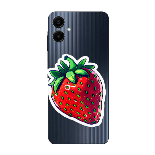 Samsung A06 strawberry Transparent Silicone TPU Θήκη