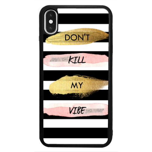 Apple iPhone Xs Kill my vibe Black Glossy Θήκη