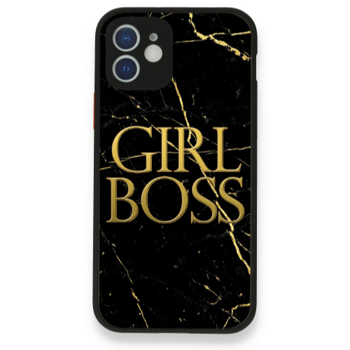 Apple iPhone 12 Girl boss marble Black Glossy Θήκη