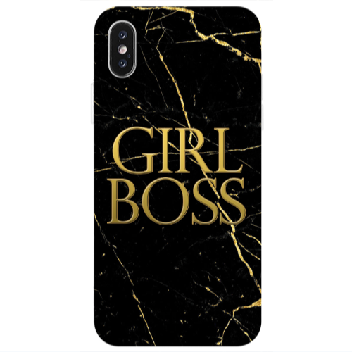 Apple iPhone X Girl boss marble Transparent Silicone TPU Θήκη