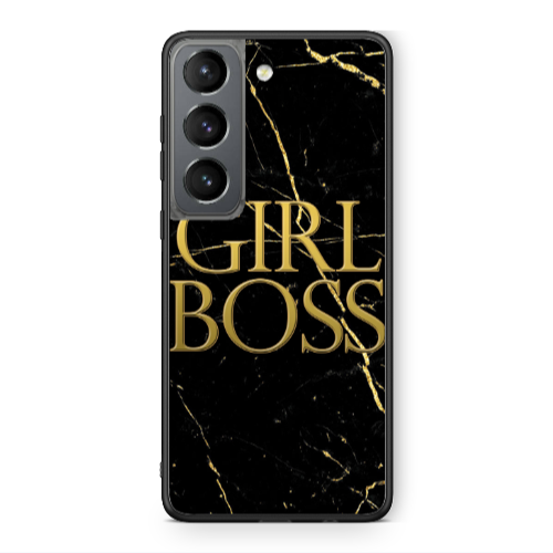 Samsung S21 Girl boss marble Black Glossy Θήκη