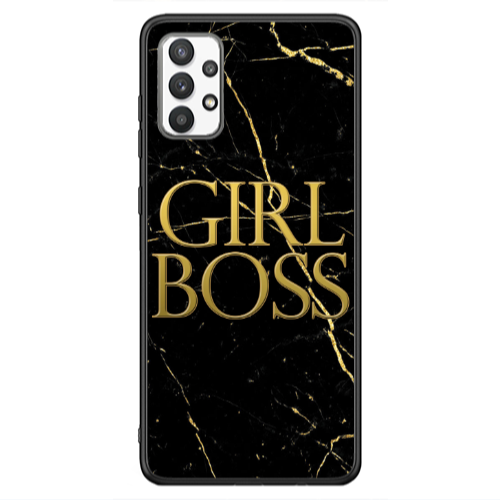 Samsung A13 4G Girl boss marble Black Glossy Θήκη