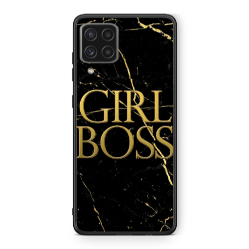 Samsung A22 4G Girl boss marble Black Glossy Θήκη