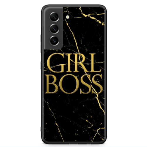 Samsung S21 FE Girl boss marble Black Glossy Θήκη