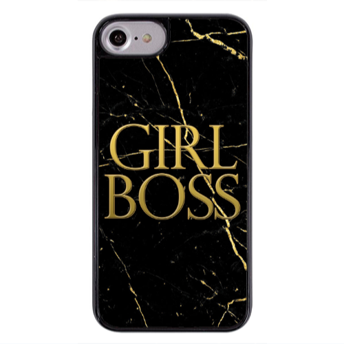 Apple iPhone 7 Girl boss marble Black Glossy Θήκη
