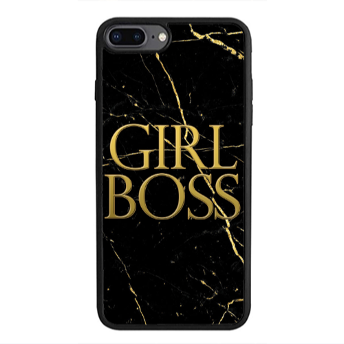 Apple iPhone 7 Plus Girl boss marble Black Glossy Θήκη