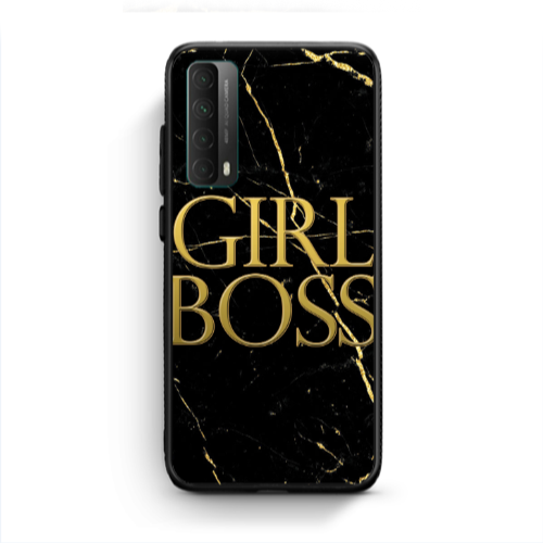 Huawei P Smart 2021 Girl boss marble Black Glossy Θήκη