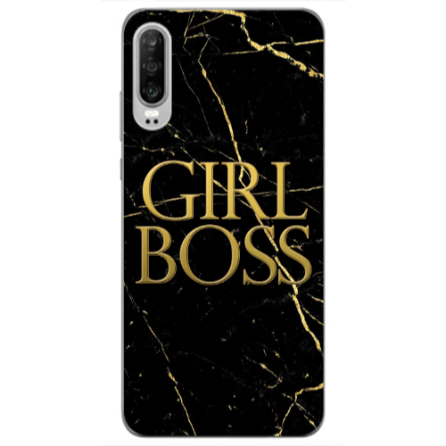 Huawei P30 Girl boss marble Transparent Silicone TPU Θήκη