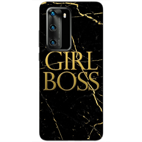 Huawei P40 Girl boss marble Transparent Silicone TPU Θήκη