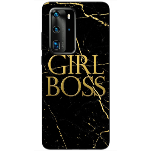 Huawei P40 Pro Girl boss marble Transparent Silicone TPU Θήκη