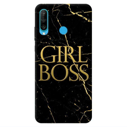 Huawei P30 Lite Girl boss marble Transparent Silicone TPU Θήκη