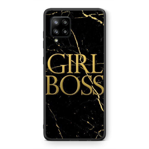 Samsung A42 5G Girl boss marble Black Glossy Θήκη