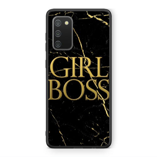 Samsung A02s Girl boss marble Black Glossy Θήκη