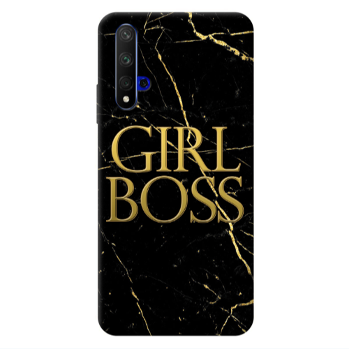 Huawei Nova 5 T Girl boss marble Transparent Silicone TPU Θήκη