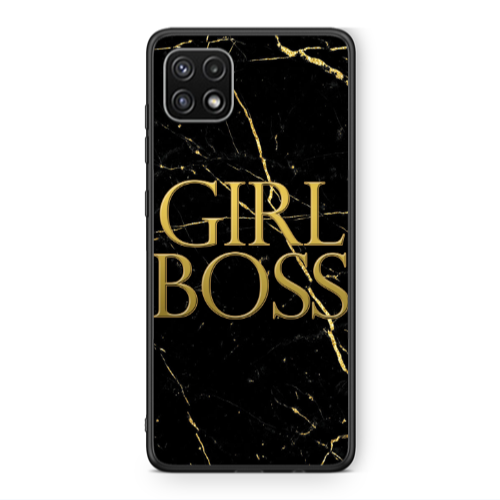 Samsung A22 5G Girl boss marble Black Glossy Θήκη