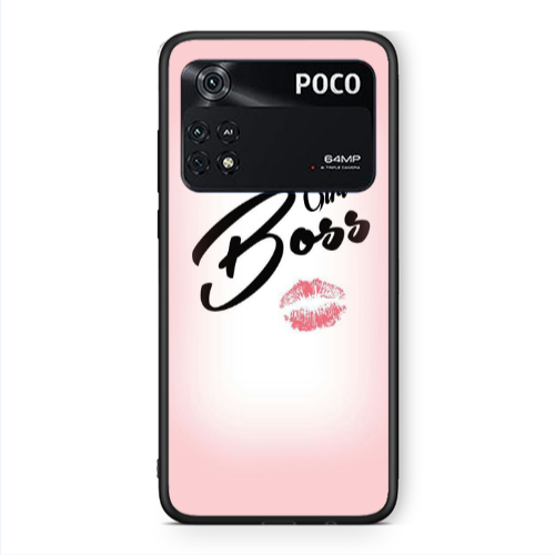 Xiaomi Poco M4 Pro 4G Girl boss kiss Black Glossy Θήκη