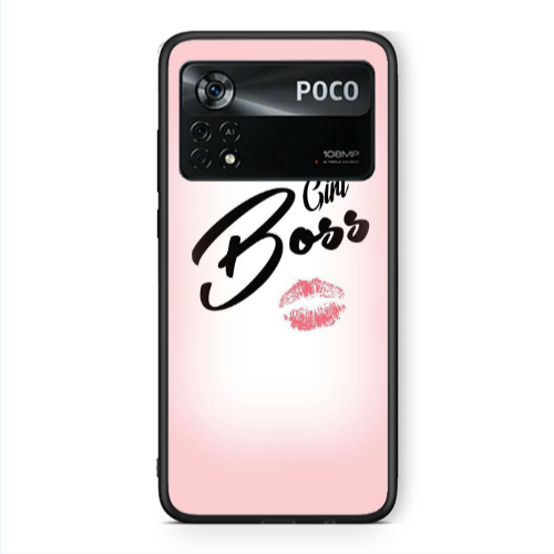 Xiaomi Poco X4 Pro Girl boss kiss Black Glossy Θήκη
