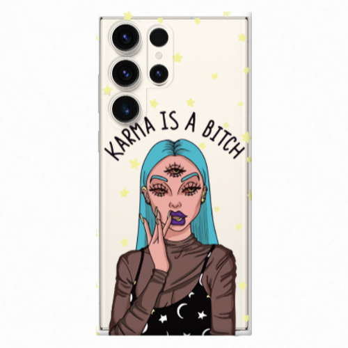 Samsung S25 Ultra Karma is a bitch Transparent Silicone TPU Θήκη