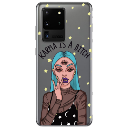 Samsung S20 Ultra Karma is a bitch Transparent Silicone TPU Θήκη