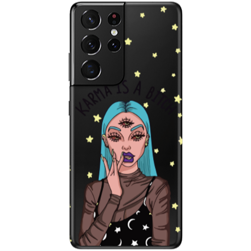 Samsung S21 Ultra Karma is a bitch Transparent Silicone TPU Θήκη