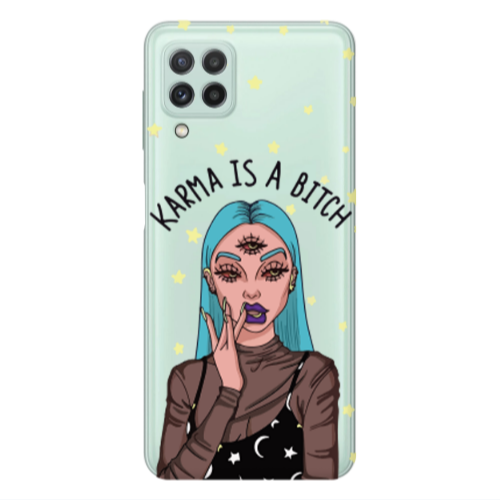 Samsung A22 4G Karma is a bitch Transparent Silicone TPU Θήκη