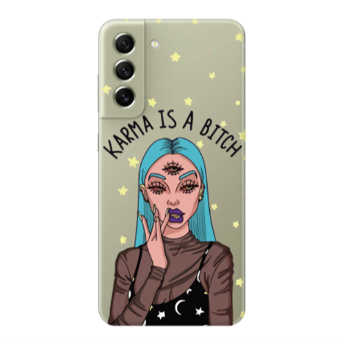 Samsung S21 PLUS Karma is a bitch Transparent Silicone TPU Θήκη