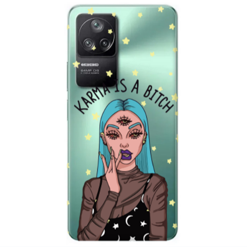 Xiaomi Poco F4 Karma is a bitch Transparent Silicone TPU Θήκη