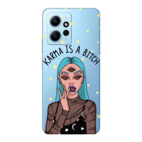 Xiaomi Redmi Note 12 4G Karma is a bitch Transparent Silicone TPU Θήκη