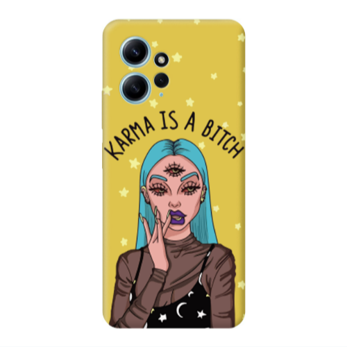 Xiaomi Redmi Note 12 4G Karma is a bitch Yellow Colored Silicone TPU Θήκη